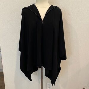 Chico's Black Zip Up Cape Jacket Sz L/XL
